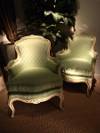 Pair of Fine, French, Louis XV style, crme painted bergere