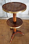 French, Louis XVI period, adjustable, marquetry-inlaid pedestal table