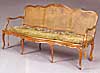 French, Provincial, Louis XV period, walnut and caned canap