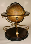 French globe of large dimensions on ebonized and gilded metal stand