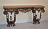 Pair of very fine and rare French, Louis XIV style, wrought-iron consoles