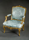 Very fine, French, early Louis XV period fauteuil a la reine